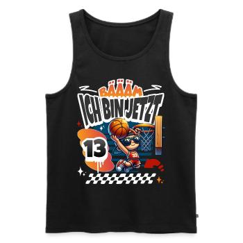 Basketball Bääm Ich Bin Jetzt 13. Geburtstag - Männer Premium Bio Tank Top - Schwarz - Vorne - AI Model Male 178 light (178cm)