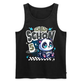 5. Geburtstag Kindergeburtstag Gaming Panda - Männer Premium Bio Tank Top - Schwarz - Vorne - Michal (187cm)