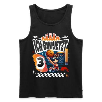 Basketball Bääm Ich Bin Jetzt 3. Geburtstag - Männer Premium Bio Tank Top - Schwarz - Vorne - AI Model Male 178 light (178cm)
