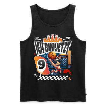 Basketball Bääm Ich Bin Jetzt 9. Geburtstag - Männer Premium Bio Tank Top - Schwarz - Vorne - AI Model Male 178 light (178cm)