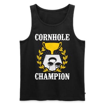 Cornhole Team Bean Bag Player - Männer Premium Bio Tank Top - Schwarz - Vorne - Michal (187cm)