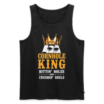 Cornhole Team Bean Bag Player - Men's Premium Organic Tank Top - black - Front - Michal (187cm)