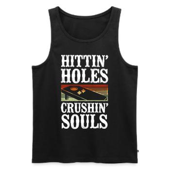 Cornhole Team Bean Bag Player - Men's Premium Organic Tank Top - black - Front - Michal (187cm)