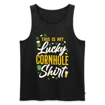 Cornhole Team Bean Bag Player - Men's Premium Organic Tank Top - black - Front - Michal (187cm)