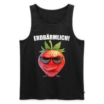 Pathétique! Lunettes de soleil fraise graphique - Débardeur bio Premium Homme - noir - Devant - Michal (187cm)