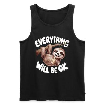 Motivierendes Faultier Alles wird gut - Männer Premium Bio Tank Top - Schwarz - Vorne - Michal (187cm)