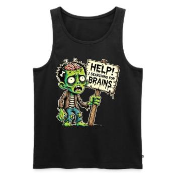Funny Men's Zombie T-Shirt for Halloween - Men's Premium Organic Tank Top - black - Front - Michal (187cm)