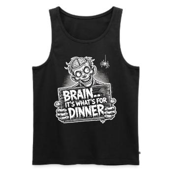 T-shirt drôle de dîner zombie pour Halloween - Débardeur bio Premium Homme - noir - Devant - Michal (187cm)