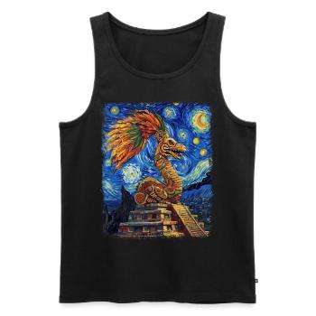 Quetzalcoatl Mythologie des dieux aztèques Maya Sternenna - Débardeur bio Premium Homme - noir - Devant - AI Model Male 178 light (178cm)