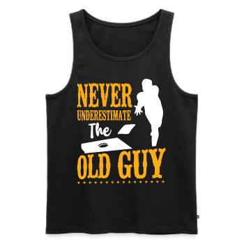 Cornhole Team Bean Bag Player - Männer Premium Bio Tank Top - Schwarz - Vorne - Michal (187cm)