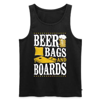 Joueur de sac de haricots de l’équipe Cornhole - Débardeur bio Premium Homme - noir - Devant - Michal (187cm)
