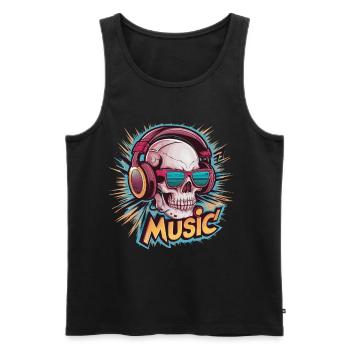 Coole Kopfhörer Musikliebhaber - Männer Premium Bio Tank Top - Schwarz - Vorne - Michal (187cm)