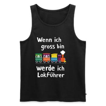 Wenn ich groß bin werde ich Lokführer für einen - Männer Premium Bio Tank Top - Schwarz - Vorne - AI Model Male 178 light (178cm)