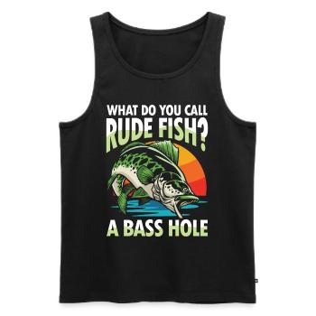 What Do You Call A Rude Fish A Bass Hole - Männer Premium Bio Tank Top - Schwarz - Vorne - AI Model Male 178 light (178cm)