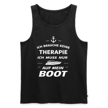 Ich Muss Nur Auf Mein Boot für einen - Männer Premium Bio Tank Top - Schwarz - Vorne - Michal (187cm)