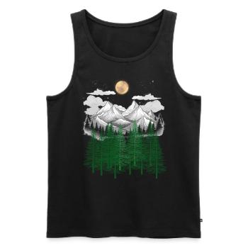 mountain forest nature mountains spruce tree - Men's Premium Organic Tank Top - black - Front - AI Model Male 178 light (178cm)