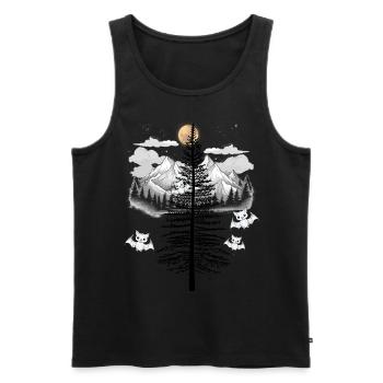 Chauves-souris d'Halloween nature de chauve-souris - Débardeur bio Premium Homme - noir - Devant - Michal (187cm)
