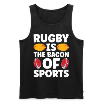 Cadeau Rugby Joueur de rugby Entraîneur de rugby - Débardeur bio Premium Homme - noir - Devant - Michal (187cm)