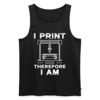 3D Druck 3D Engineer I Print Therefore I Am - Men's Premium Organic Tank Top - black - Front - AI Model Male 178 light (178cm)