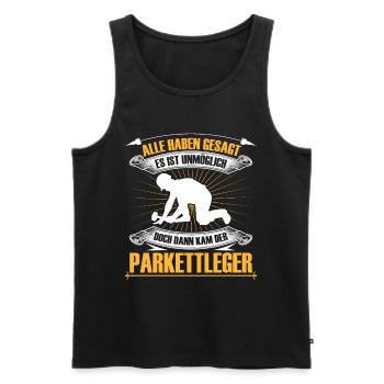 Parkettleger ist unmöglich Fliesenleger - Männer Premium Bio Tank Top - Schwarz - Vorne - AI Model Male 178 light (178cm)