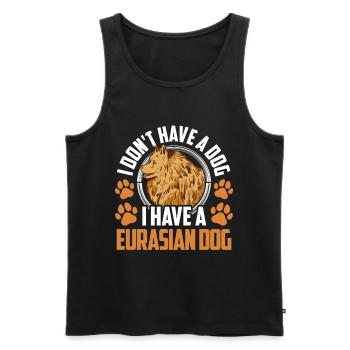 Ich habe einen Eurasier Eurasian Spitz - Männer Premium Bio Tank Top - Schwarz - Vorne - AI Model Male 178 light (178cm)