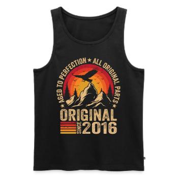 Original 2016 Vintage 2016 Anniversary 2016 Retro - Men's Premium Organic Tank Top - black - Front - AI Model Male 178 light (178cm)