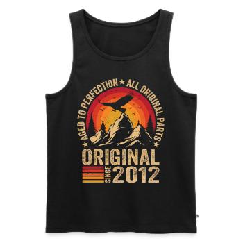 Original 2012 Jahrgang 2012 Jubiläum 2012 Retro - Männer Premium Bio Tank Top - Schwarz - Vorne - AI Model Male 178 light (178cm)