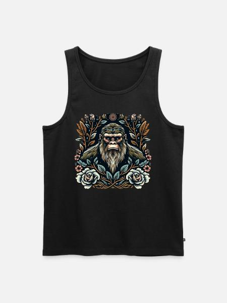 Floral Bigfoot Sasquatch - Men's Premium Organic Tank Top - black