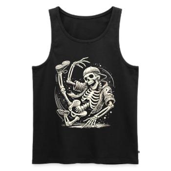 Skeleton Breakdance Master - Débardeur bio Premium Homme - noir - Devant - Michal (187cm)