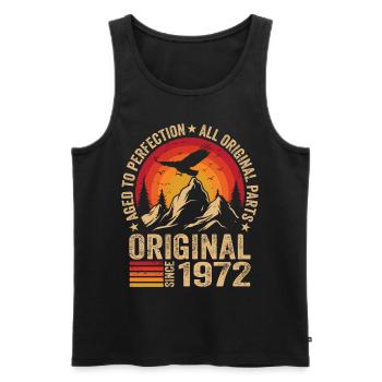 Original 1972 Jahrgang 1972 Geburtstag 1972 Retro - Männer Premium Bio Tank Top - Schwarz - Vorne - AI Model Male 178 light (178cm)