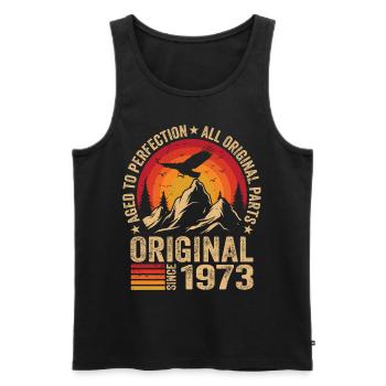 Original 1973 Jahrgang 1973 Jubiläum 1973 Retro - Männer Premium Bio Tank Top - Schwarz - Vorne - AI Model Male 178 light (178cm)