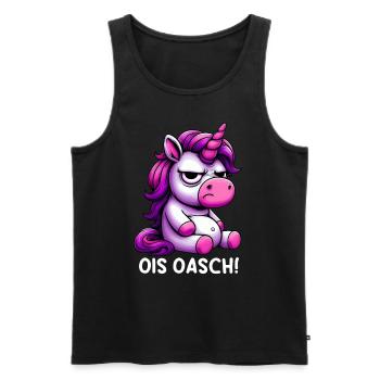 Ois Oasch - Männer Premium Bio Tank Top - Schwarz - Vorne - Michal (187cm)