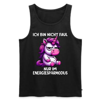 I'm not lazy only in low power mode - Men's Premium Organic Tank Top - black - Front - AI Model Male 178 light (178cm)