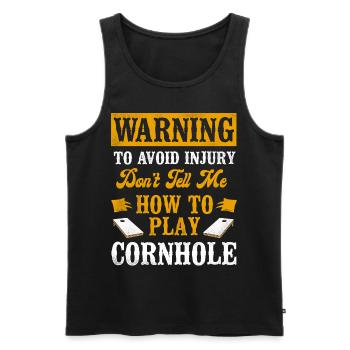 Cornhole Team Bean Bag Player - Men's Premium Organic Tank Top - black - Front - Michal (187cm)