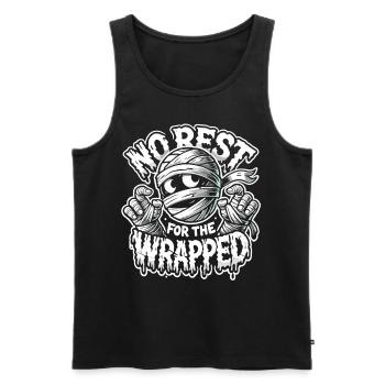 Mummy Unwrapped Halloween Shirt - Men's Premium Organic Tank Top - black - Front - AI Model Male 178 light (178cm)
