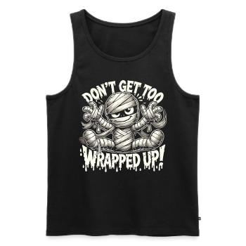 Eingewickelte Mumie Halloween Shirt - Männer Premium Bio Tank Top - Schwarz - Vorne - Michal (187cm)