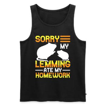 Lemming has eaten homework Vole - Men's Premium Organic Tank Top - black - Front - Michal (187cm)