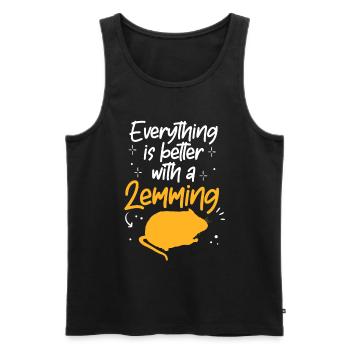 Lemming Vole Everything Better with Lemming - Men's Premium Organic Tank Top - black - Front - Michal (187cm)