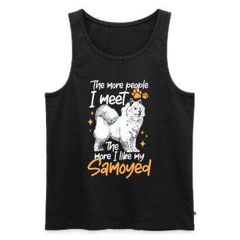 Samojede mehr mögen Samojedenspitz Samojede - Männer Premium Bio Tank Top - Schwarz - Vorne - AI Model Male 178 light (178cm)
