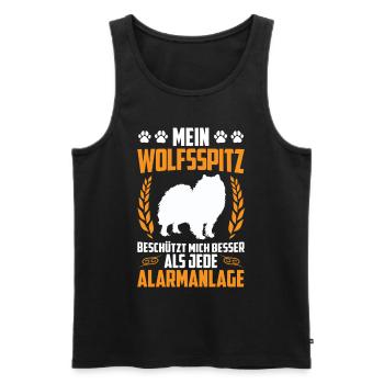 Wolfspitz is better than Alarm Keeshond - Men's Premium Organic Tank Top - black - Front - Michal (187cm)