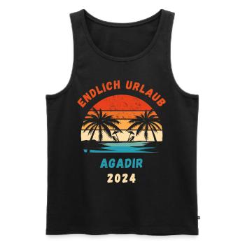 Agadir Urlaub 2024 Marokko Reise Idee - Männer Premium Bio Tank Top - Schwarz - Vorne - Michal (187cm)
