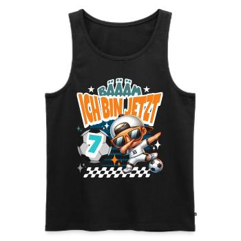 Fußball 7. Geburtstag Bääm Ich Bin Jetzt 7 - Männer Premium Bio Tank Top - Schwarz - Vorne - AI Model Male 178 light (178cm)