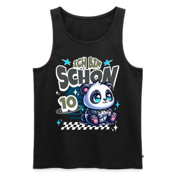 10. Geburtstag Kindergeburtstag Gaming Panda - Männer Premium Bio Tank Top - Schwarz - Vorne - Michal (187cm)