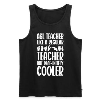 ASL Teacher American Sign Language - Men's Premium Organic Tank Top - black - Front - Michal (187cm)