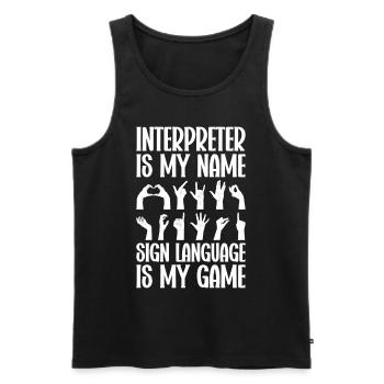 ASL Lehrer Amerikanische Zeichensprache - Männer Premium Bio Tank Top - Schwarz - Vorne - Michal (187cm)
