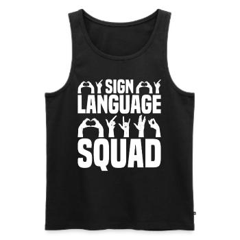 ASL Teacher American Sign Language - Men's Premium Organic Tank Top - black - Front - Michal (187cm)