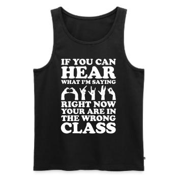 ASL Teacher American Sign Language - Men's Premium Organic Tank Top - black - Front - Michal (187cm)