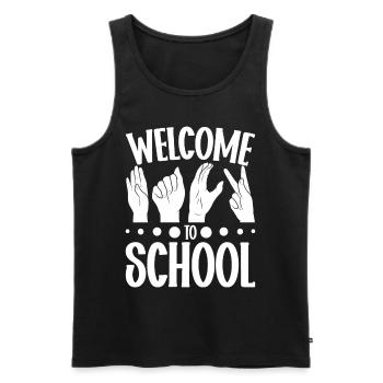 ASL Teacher American Sign Language - Men's Premium Organic Tank Top - black - Front - Michal (187cm)