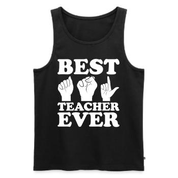 ASL Teacher American Sign Language - Men's Premium Organic Tank Top - black - Front - Michal (187cm)