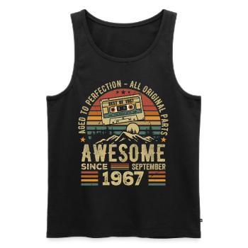 September 1967 Birthday Gift September 1967 - Men's Premium Organic Tank Top - black - Front - Michal (187cm)